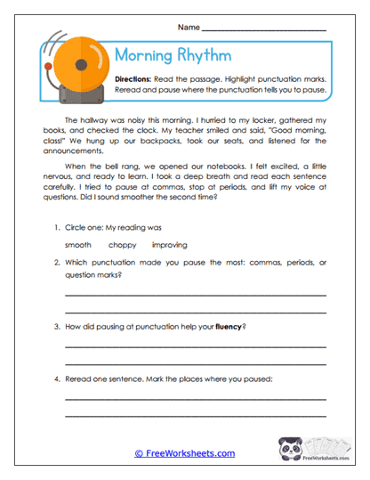 Morning Rhythm Worksheet