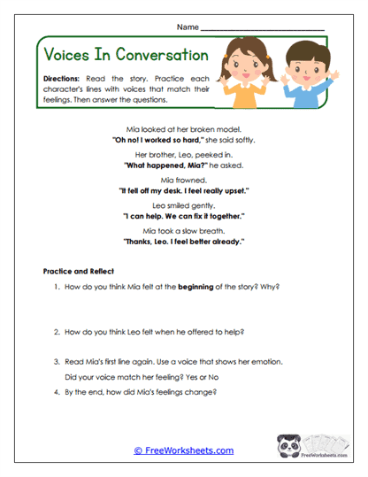 Voices in Conversation Worksheet