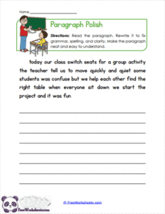 Paragraph Makeover Worksheet - FreeWorksheets.com