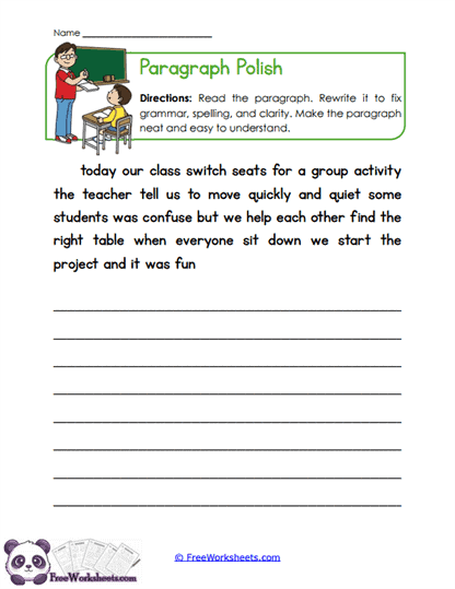 Paragraph Makeover Worksheet - FreeWorksheets.com
