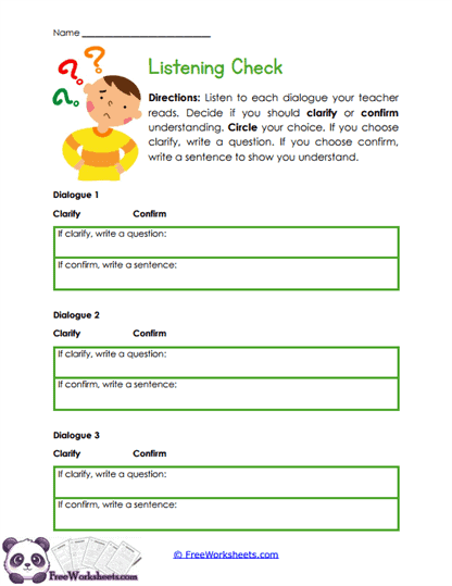 Listening & Speaking Worksheets for 3rd Grade - FreeWorksheets.com