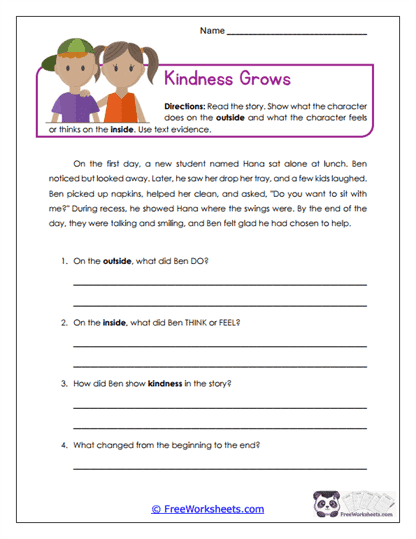 Kindness Grows Worksheet