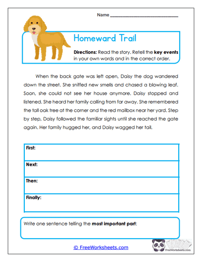 Homeward Trail Worksheet