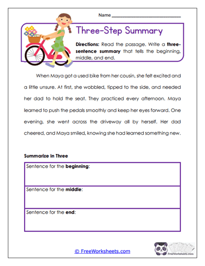 Three-Step Summary Worksheet