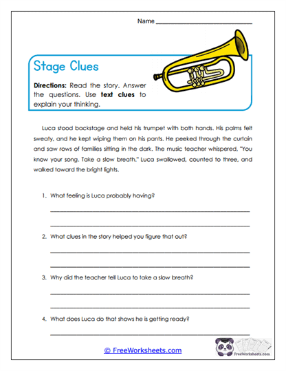 Stage Clues Worksheet