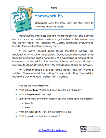 Homework Fix Worksheet