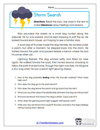 Storm Search Worksheet