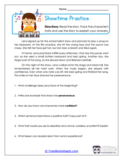 Showtime Practice Worksheet