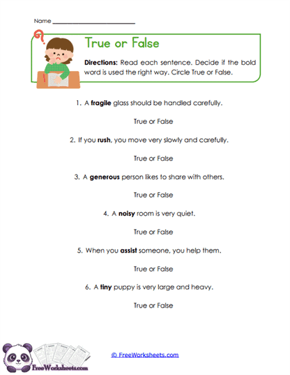 Vocabulary Worksheets for 3rd Grade - FreeWorksheets.com