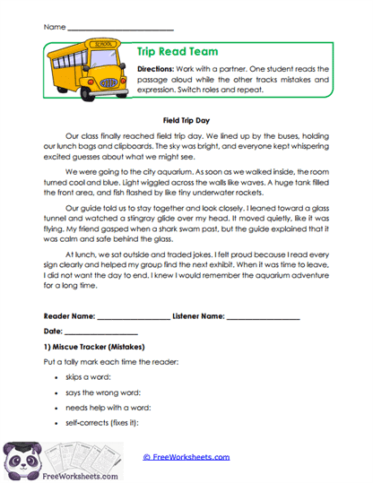Trip Read Team Worksheet