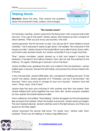 Helping Hands Worksheet