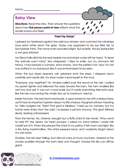 Rainy View Worksheet