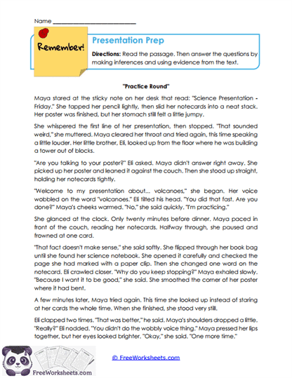 Presentation Prep Worksheet