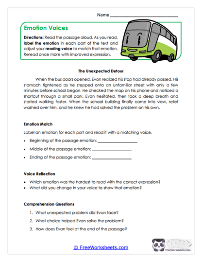 Emotion Voices Worksheet