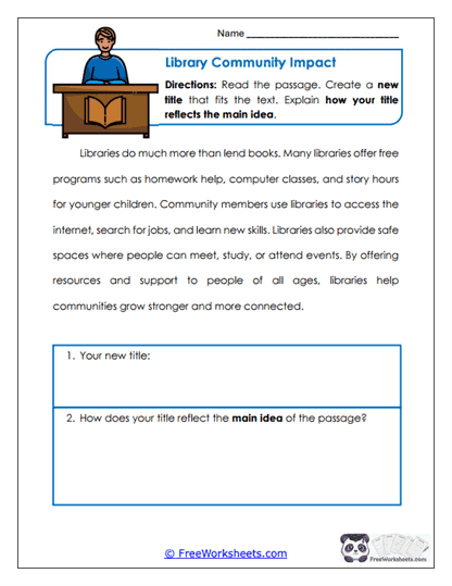 Library Community Impact Worksheet