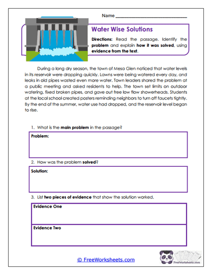 Water Wise Solutions Worksheet
