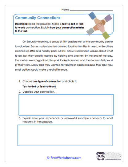 Community Connections Worksheet