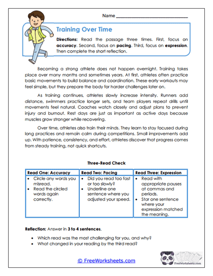 Training Over Time Worksheet