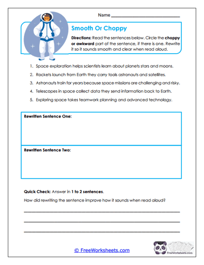 Smooth Or Choppy Worksheet