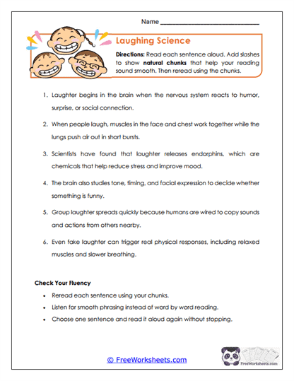 Laughing Science Worksheet