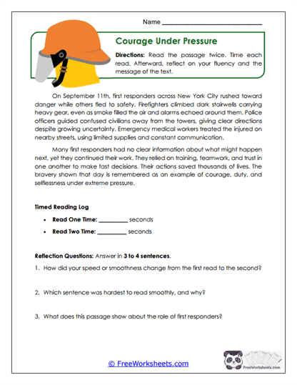 Courage Under Pressure Worksheet