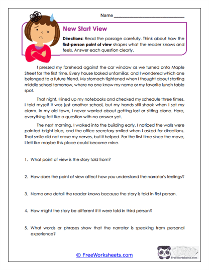 New Start View Worksheet