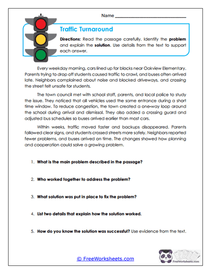 Traffic Turnaround Worksheet