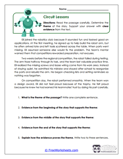 Grade 6 Reading Comprehension Worksheet Collection