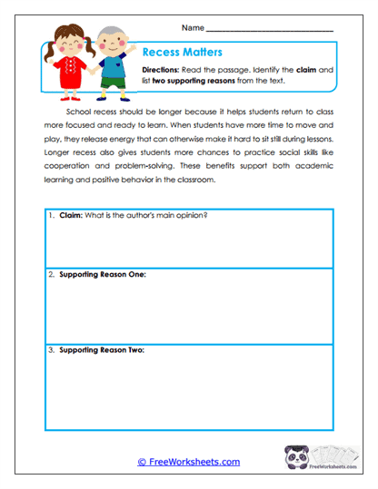 The Long Journey Worksheet
