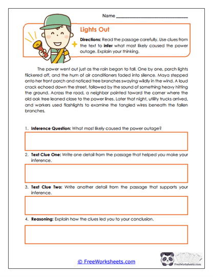 Lights Out Worksheet