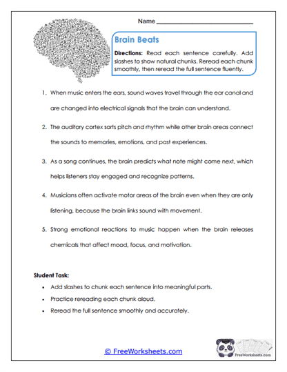 Brain Beats Worksheet
