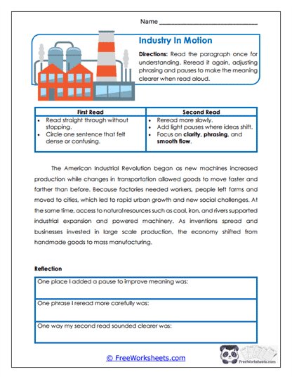 Industry In Motion Worksheet