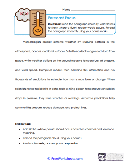 Forecast Focus Worksheet