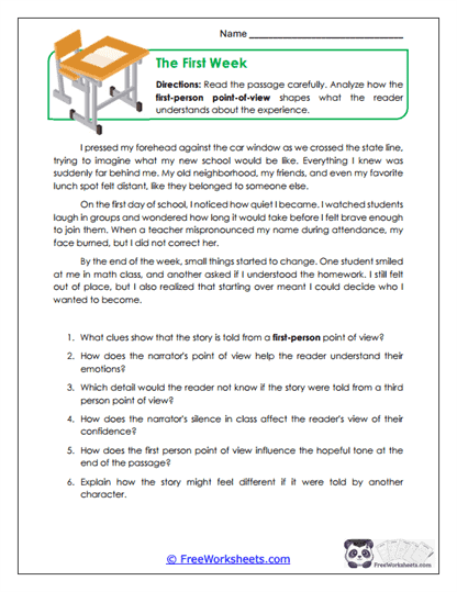 The First Week Worksheet