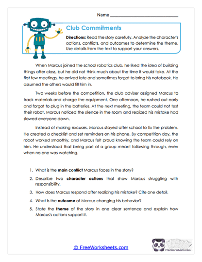 Club Commitments Worksheet