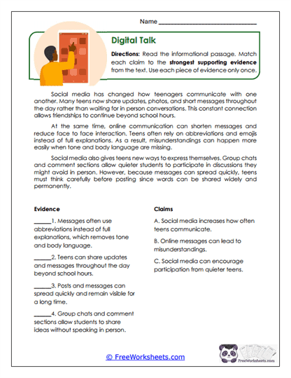 Digital Talk Worksheet