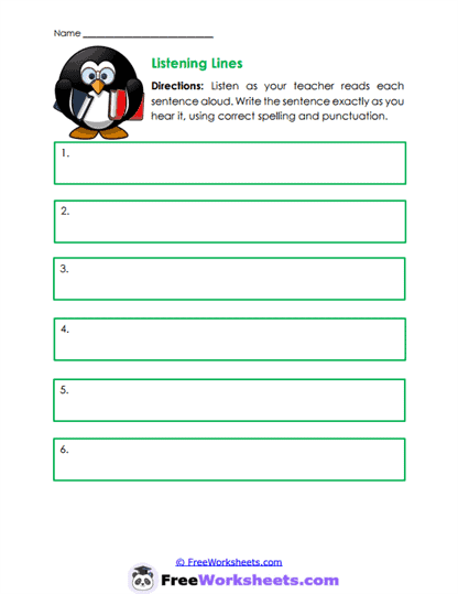 Listening Practice Worksheet