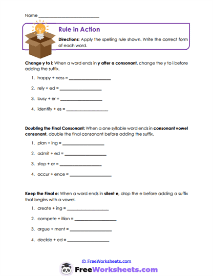 Spelling Patterns Worksheet
