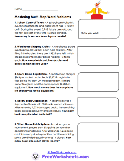Real-Life Multi-Step Challenges Worksheet