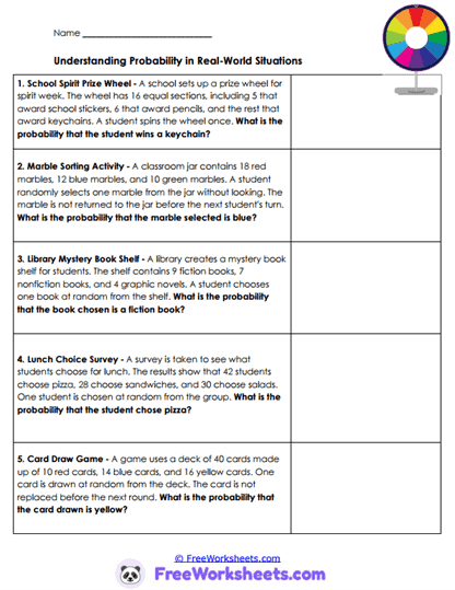 Probability Practice Worksheet