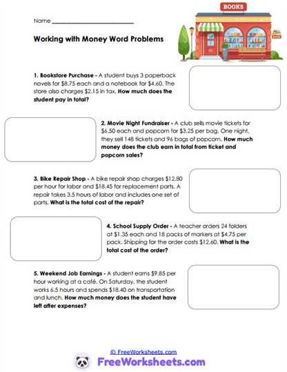 Money Math in Real Life Worksheet