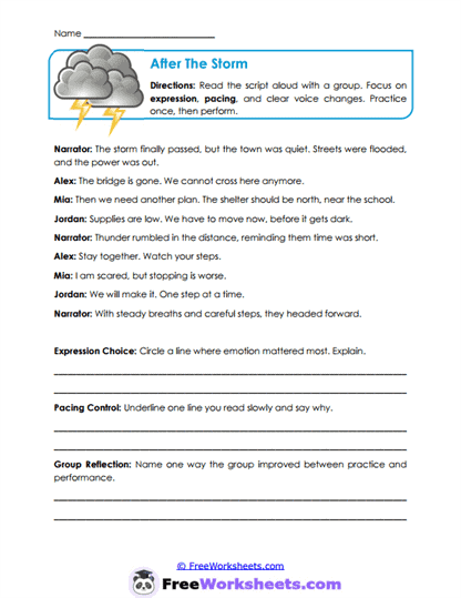 After The Storm Worksheet