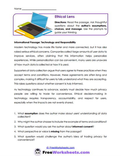 Ethical Lens Worksheet