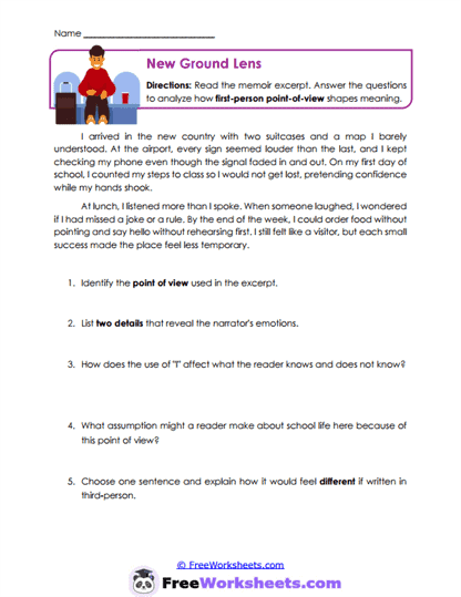 New Ground Lens Worksheet