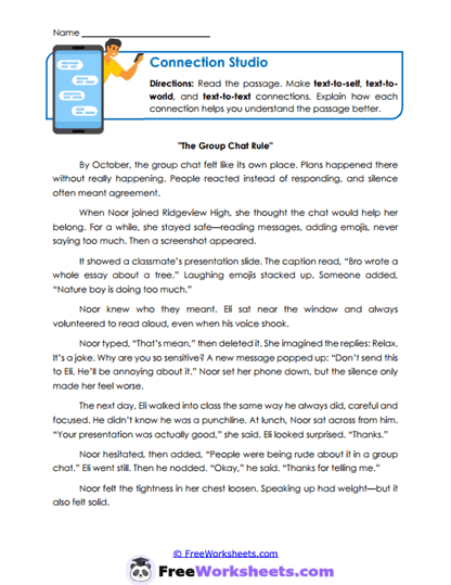 Connection Studio Worksheet