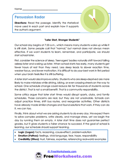 Persuasion Radar Worksheet