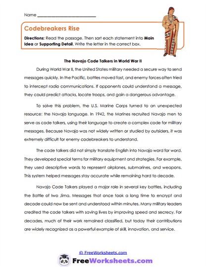 Codebreakers Rise Worksheet