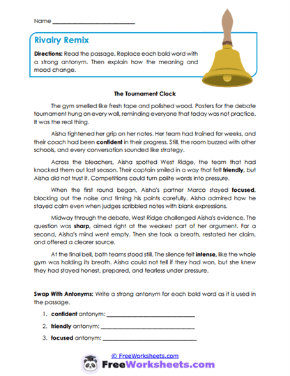Rivalry Remix Worksheet