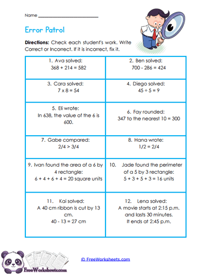 Mistake Tracker Worksheet