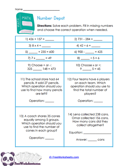 Operation Station Worksheet